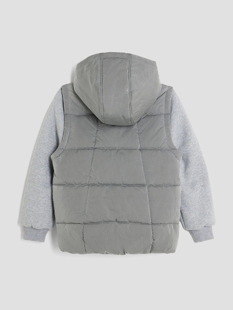 River Island Grey Boys Hybrid Gilet - Image 2 of 4