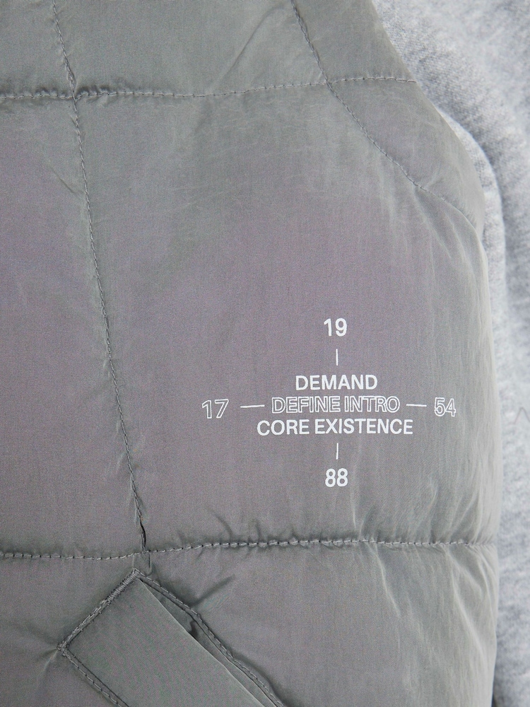 River Island Grey Boys Hybrid Gilet - Image 4 of 4 River Island Grey Boys Hybrid Gilet - Image 4 of 4