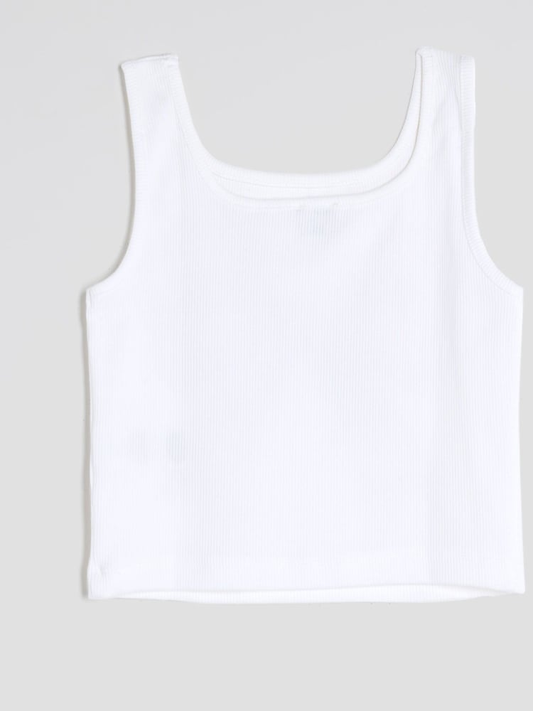 River Island White Girls Pink Bow Tank Top - Image 2 of 4