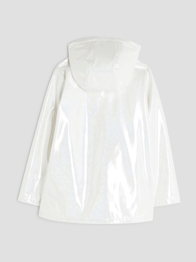 River Island White Girls Glitter Rainmac Coat - Image 2 of 5 River Island White Girls Glitter Rainmac Coat - Image 2 of 5