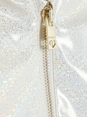 River Island White Girls Glitter Rainmac Coat - Image 4 of 5
