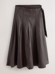Nothing Ordinary PU Wrap Midi Kilt Skirt - Imagen 6 de 10