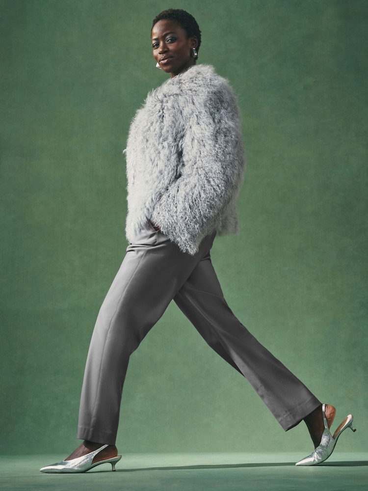 Nothing Ordinary Grey PU Straight Leg Trousers - Image 2 of 10