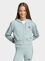 adidas Green Animal Zip Crop Hoodie - Image 1 of 5