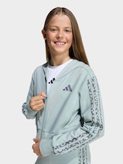 adidas Green Animal Zip Crop Hoodie - Image 4 of 5