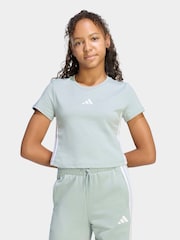 أخضر - تيشرت أطفال Essentials بثلاث خطوط من adidas - صورة 1 من 6