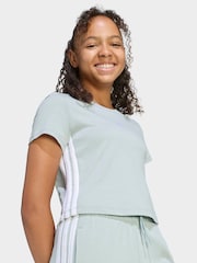 أخضر - تيشرت أطفال Essentials بثلاث خطوط من adidas - صورة 4 من 6