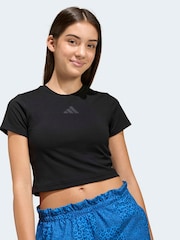 adidas Black Soft Touch Baby Crop T-Shirt - Image 4 of 6