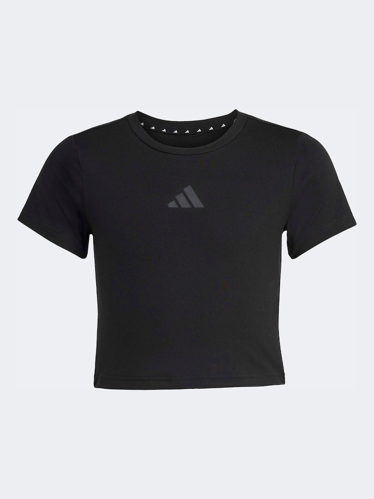 adidas Black Soft Touch Baby Crop T-Shirt - Image 6 of 6
