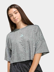 adidas Green Future Icons All Over Printed T-Shirt - Image 4 of 6