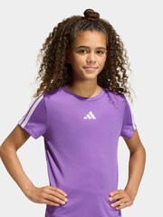 أرجواني داكن - تيشرت للأطفال رياضي بتصميم 3 خطوط تشكيلة Essentials من adidas - صورة 3 من 4