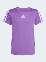 أرجواني داكن - تيشرت للأطفال رياضي بتصميم 3 خطوط تشكيلة Essentials من adidas - صورة 4 من 4