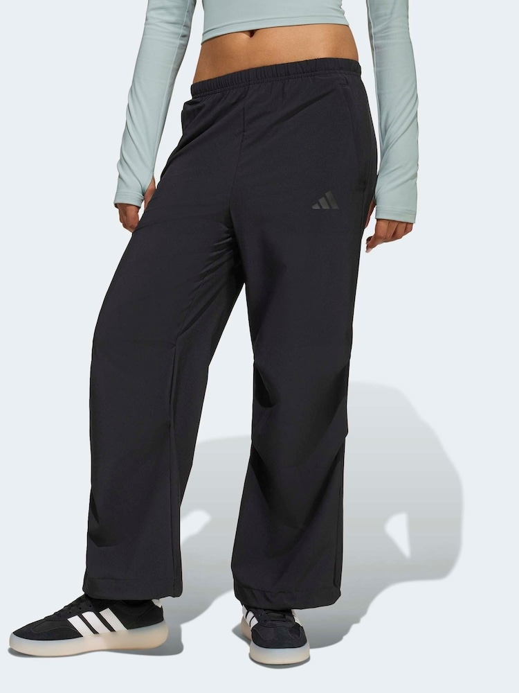 adidas Black Future Icons Wide Stretch Trousers - Image 1 of 6