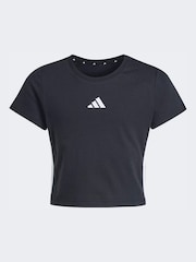 أسود - تيشرت أطفال Essentials بثلاث خطوط من adidas - صورة 6 من 6