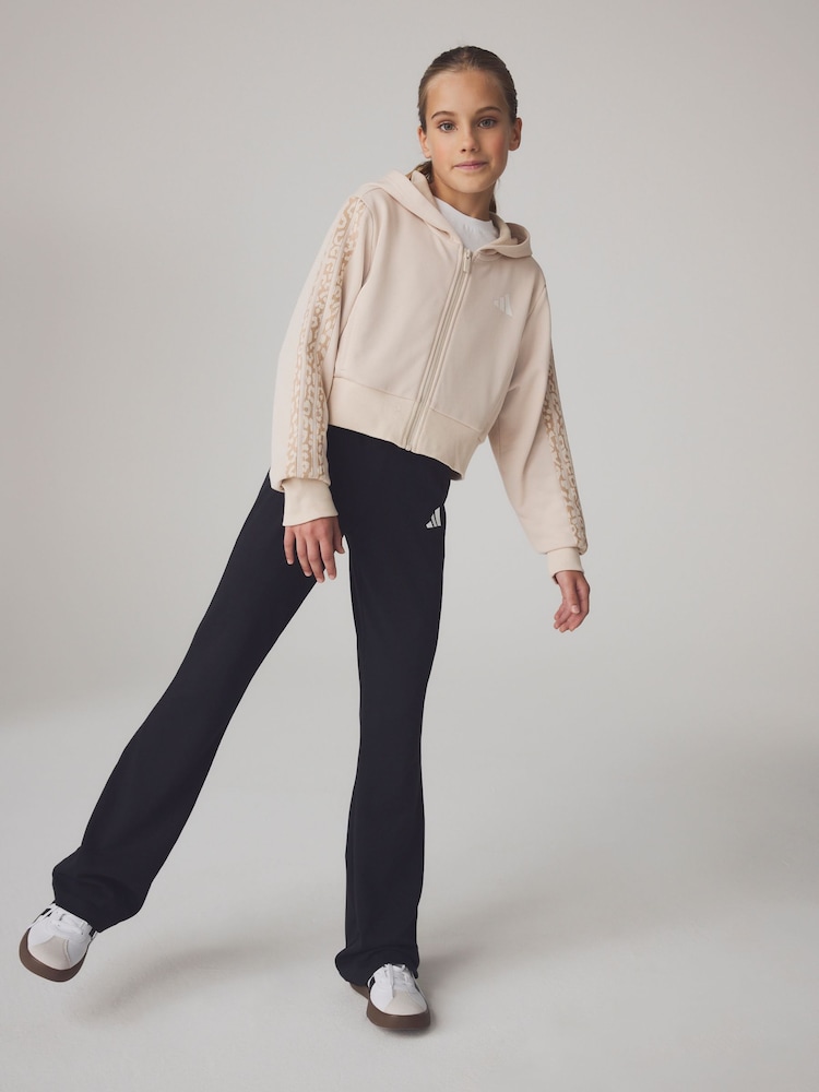 adidas Brown Animal Zip Crop Hoodie - Image 2 of 7