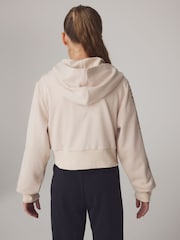 adidas Brown Animal Zip Crop Hoodie - Image 4 of 7