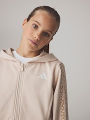 adidas Brown Animal Zip Crop Hoodie - Image 5 of 7