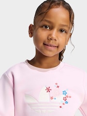 adidas Originals Pink Liberty London Sweatshirt and Joggers Little Kids Set - Image 4 of 8