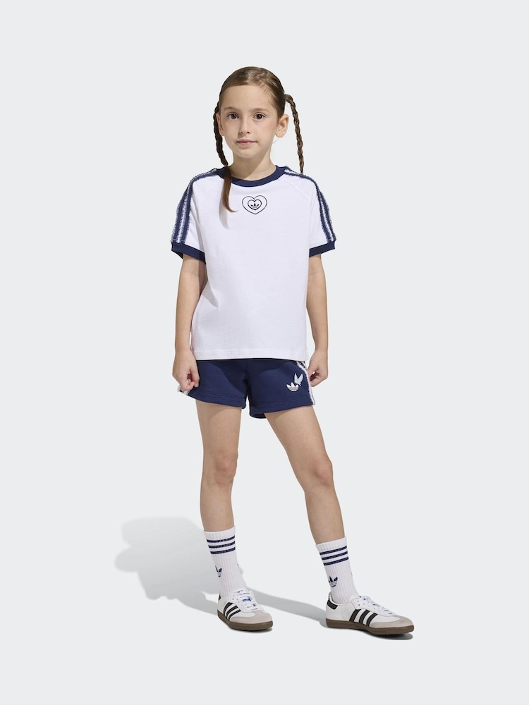 adidas Originals White Disney Alice in Wonderland T-Shirt and Shorts Little Kids Set - Image 1 of 8