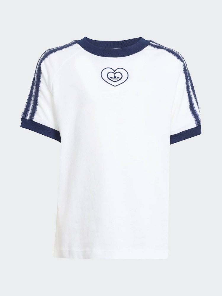 adidas Originals White Disney Alice in Wonderland T-Shirt and Shorts Little Kids Set - Image 8 of 8