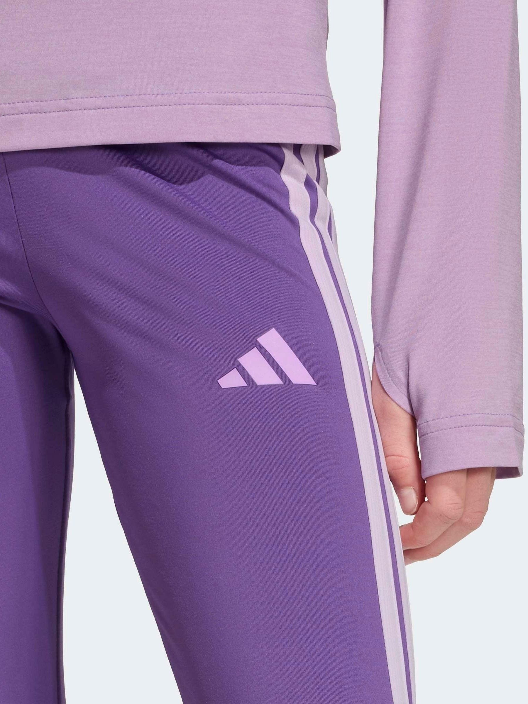 Buy adidas Dark Purple Train Essentials 3-Stripes Kids Leggings