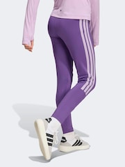 adidas Dark Purple Train Essentials 3-Stripes Kids Leggings - Image 5 of 6
