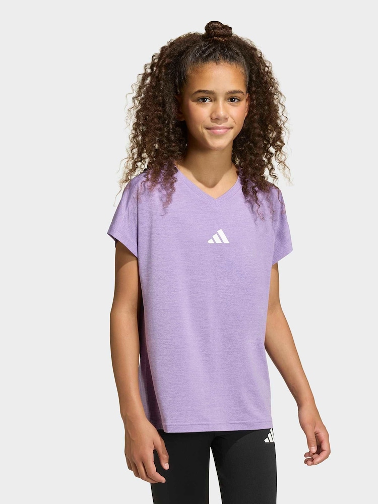 adidas Purple V-Neck Climacool T-Shirt - Image 1 of 5