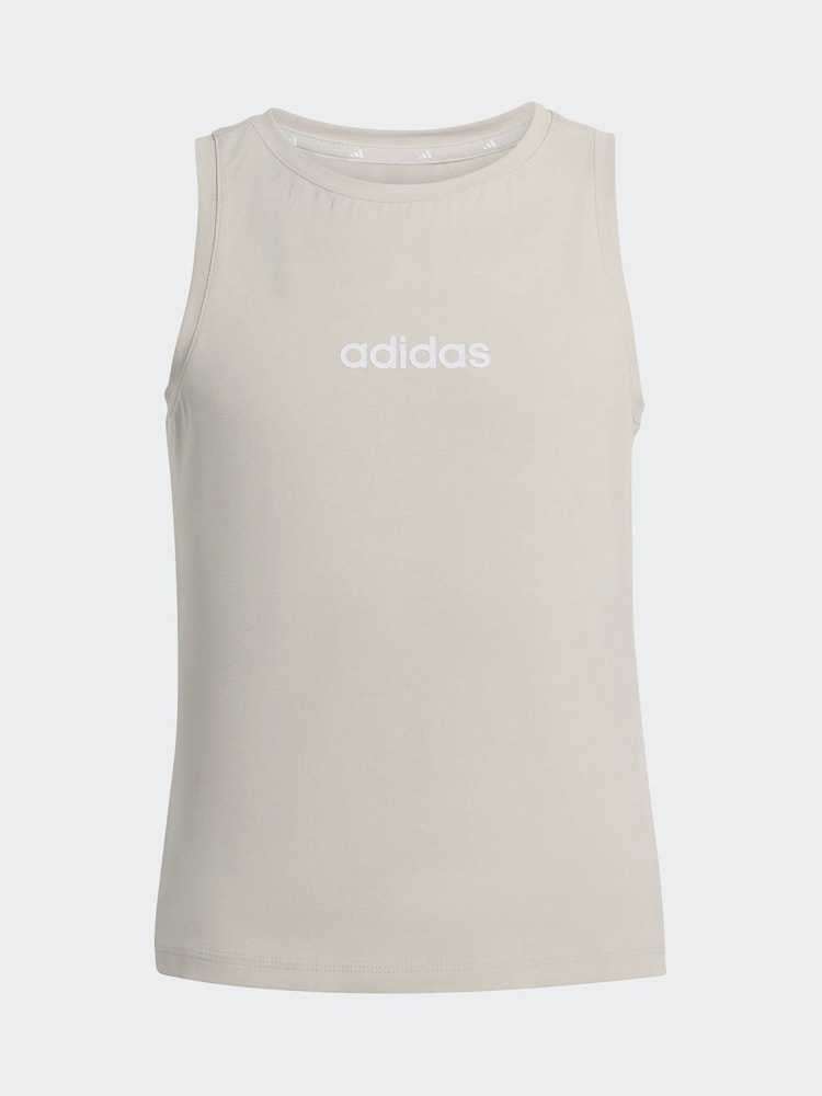 adidas Grey Linear Jersey Tank Top - Image 6 of 6