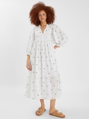 Accessorize White Embroidered Long Sleeve Maxi Dress - Image 1 of 4