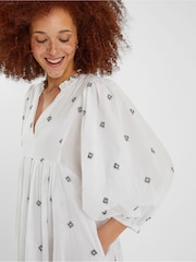 Accessorize White Embroidered Long Sleeve Maxi Dress - Image 3 of 4