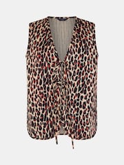 Accessorize Leopard Print Quilted Waistcoat - صورة 4 من 4