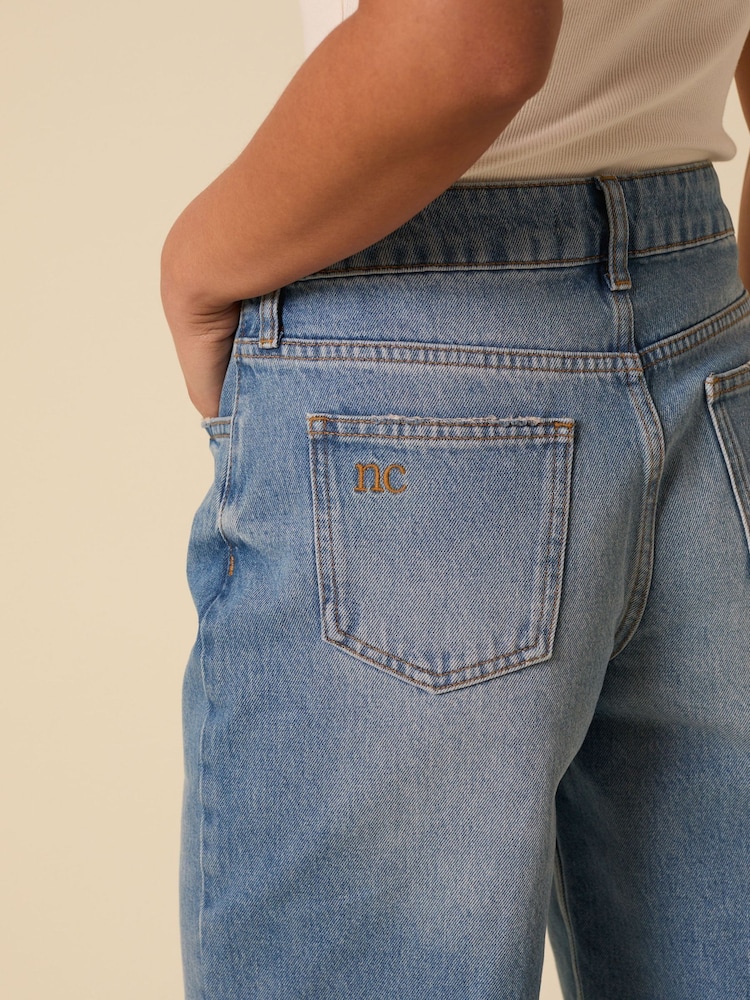 Nobodys Child Blue Relaxed Cut Off Shorts - Image 5 of 5