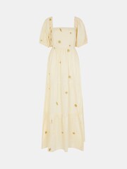 Accessorize Natural Embroidered Puff Sleeve Maxi Dress - Image 4 of 4