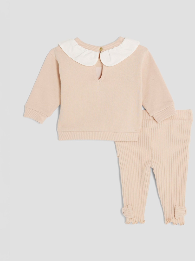 River Island Cream Girls Baby Collar Wordie Sweat Set - Image 2 of 7