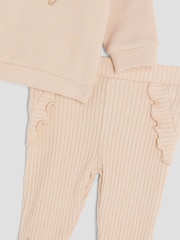 River Island Cream Girls Baby Collar Wordie Sweat Set - Image 6 of 7