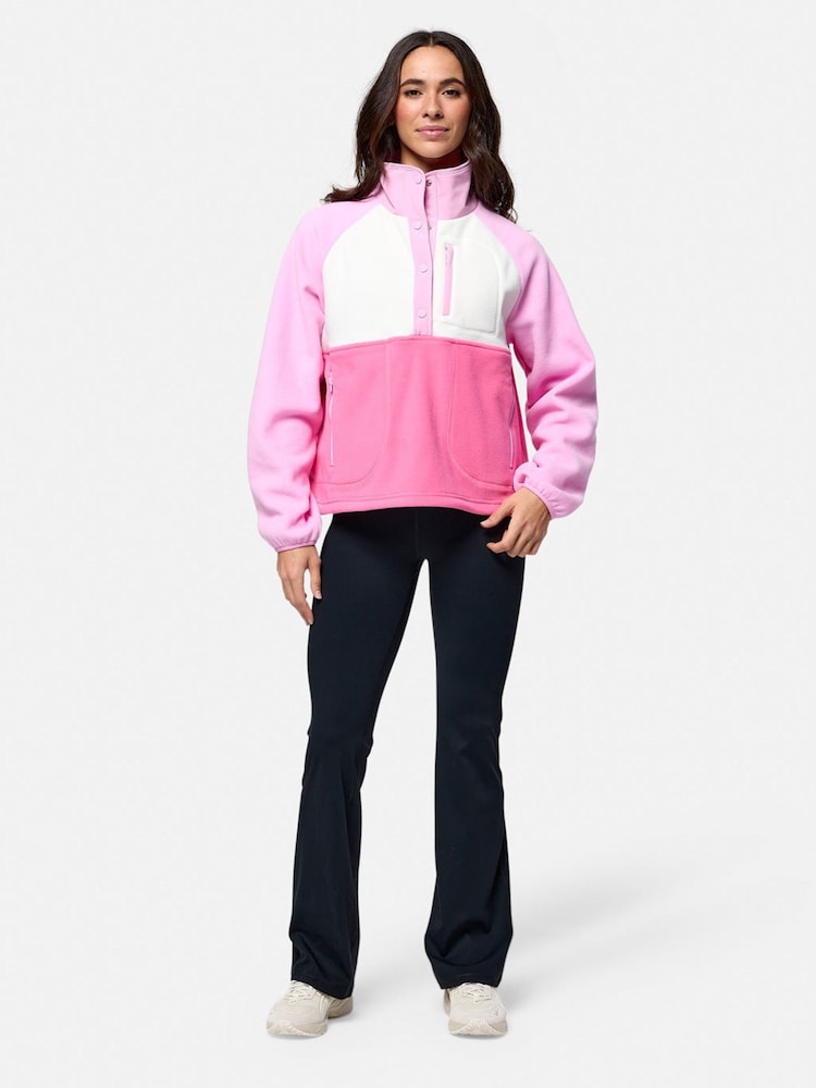 Gym + Coffee Pink Snap Polar Fleece - Image 1 of 5