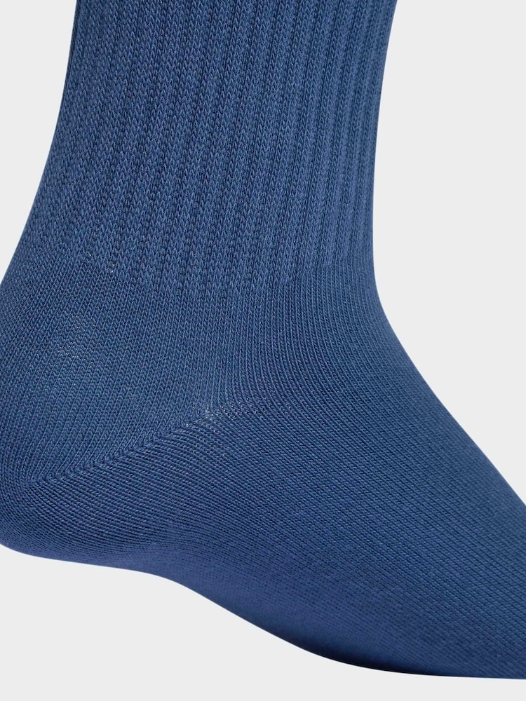 adidas originals Blue/Black 3 -Stripe High Crew Socks 3 Pack - Image 4 of 4 adidas originals Blue/Black 3 -Stripe High Crew Socks 3 Pack - Image 4 of 4