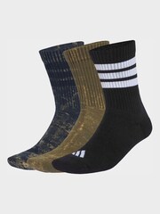 adidas Blue/Black Stonewash Crew Socks 3 Pack - Image 1 of 4
