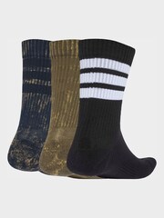 adidas Blue/Black Stonewash Crew Socks 3 Pack - Image 2 of 4