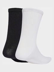 adidas Originals White Football Embroidered Crew Socks 2 Pack - Image 2 of 4
