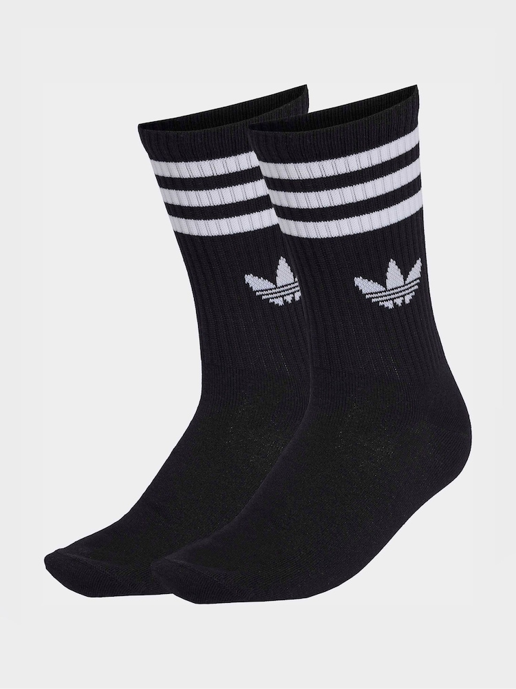 שחור - adidas originals 3-Stripe Crew Socks 10 Pack - תמונה 1 מתוך 4