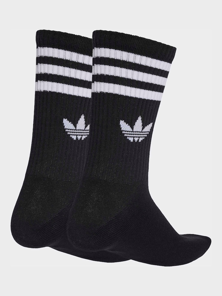 adidas originals Black 3-Stripe Crew Socks 10 Pack - Image 2 of 4