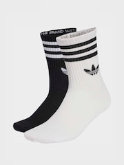 adidas Originals White/Black 3 Stripe Crew Socks 10 Pack - Image 1 of 4