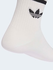adidas Originals White/Black 3 Stripe Crew Socks 10 Pack - Image 4 of 4
