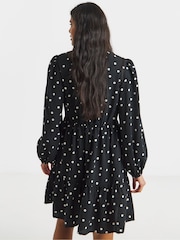Simply Be Black Long Sleeve Wrap Smock Dress - Image 2 of 4