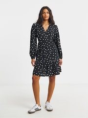 Simply Be Black Long Sleeve Wrap Smock Dress - Image 4 of 4