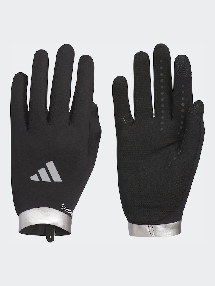 adidas Black Running Gloves - Image 1 of 2 adidas Black Running Gloves - Image 1 of 2