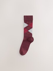 Blue/Orange/Green/Red Argyle Pattern Modal Signature Socks 4 Pack - Image 3 of 7