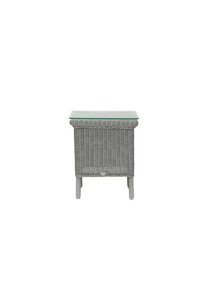 Laura Ashley Grey Rattan Side Table - Image 2 of 2