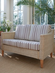 Laura Ashley Luxford Stripe Amethyst Bamburgh Indoor Rattan Sofa - Image 1 of 2